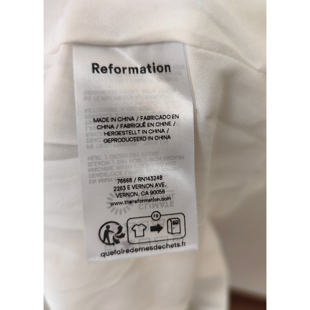 Reformation White Balia Linen Dress US 6 - Picture 11 of 13